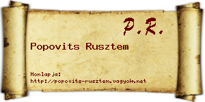 Popovits Rusztem névjegykártya
